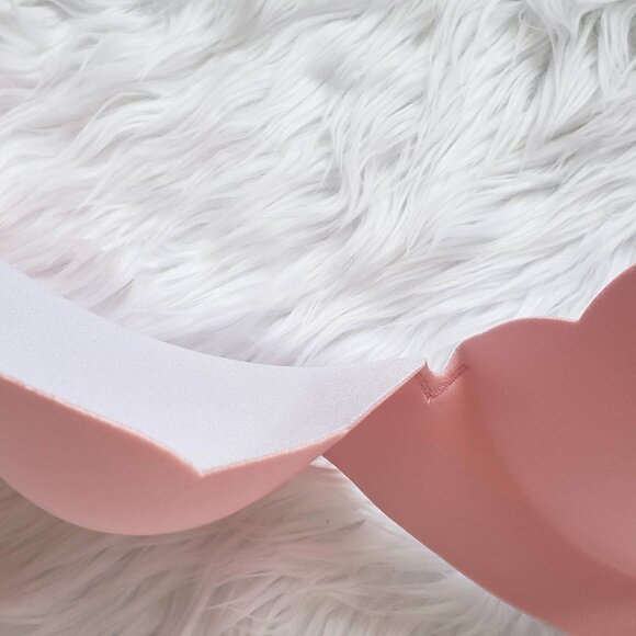 Peach + Lavender mermaid scallops wireless duo colored push-up bra - Picture 5 of 5